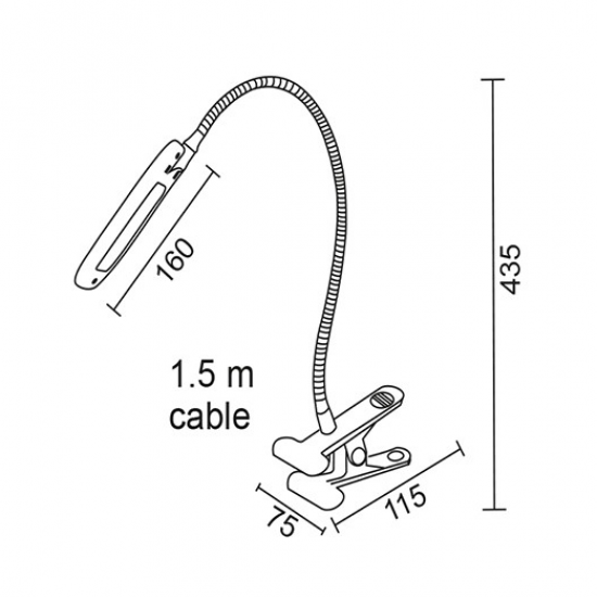 ΦΩΤΙΣΤΙΚΟ LED ΓΡΑΦΕΙΟΥ ΜΑΥΡΟ ΣΠΙΡΑΛ ΜΕ ΚΛΙΠ 15205LEDBKC
