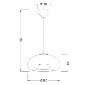 ΚΡΕΜΑΣΤΟ ΔΙΑΦΑΝΕΣ ΓΥΑΛΙ Φ28cm 1χ40W E27