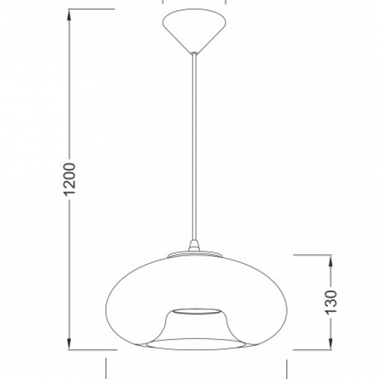 ΚΡΕΜΑΣΤΟ ΓΚΡΙ ΓΥΑΛΙ Φ28cm 1χ40W E27