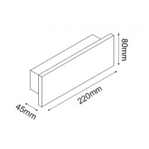 Chares Απλίκα LED 8W Τσιμεντένια Σε Λευκό Χρώμα