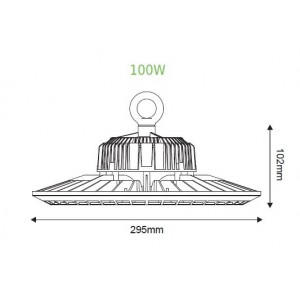 Utop 100W 5000K Φωτιστικό LED Τύπου Καμπάνας IP66 Σε Μαύρο Χρώμα