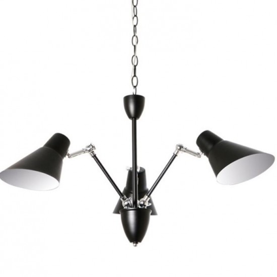 ΚΡΕΜΑΣΤΟ Φ/Σ 3ΧΕ27 ΜΕΤΑΛΛΙΚΟ ΜΑΥΡΟ/ΧΡΩΜΙΟ Φ72ΧΗ120CM