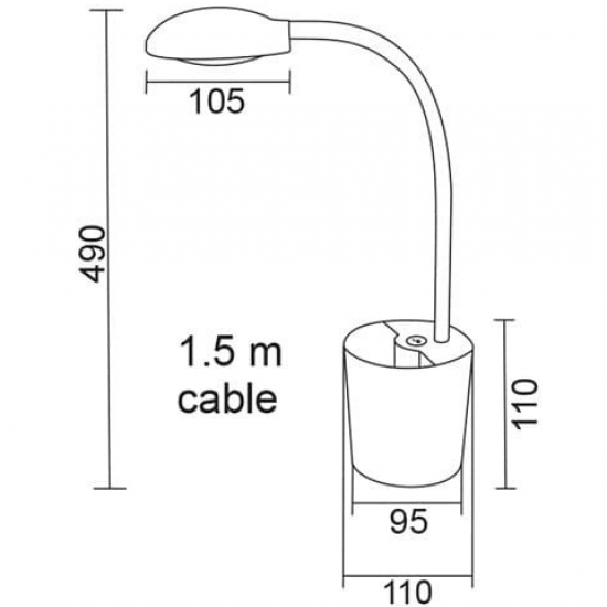 LED Φ/Σ ΓΡΑΦΕΙΟΥ 5W ΜΟΛΥΒΟΘΗΚΗ ΜΠΛΕ 16035LEDBE