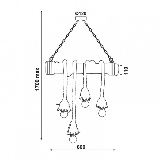ΚΡΕΜΑΣΤΟ  4ΩΤΟ ΦΩΤΙΣΤΙΚΟ BAMBOO+ΣΧΟΙΝΙ 11Χ60ΧΗ170CM max. (932604BBR)