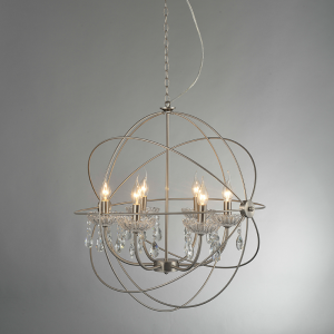 KIKLOS ΚΡΕΜΑΣΤΟ ΦΩΤΙΣΤΙΚΟ 6ΦΩΤΟ ΜΕΤΑΛΛΟ ΑΣΗΜΙ Φ60xΗ150cm