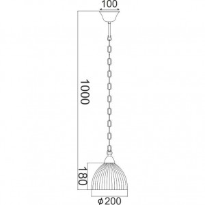 ΚΡΕΜΑΣΤΟ ΡΙΓΩΤΟ ΓΥΑΛΙ Φ20CM 1ΧΕ27 
