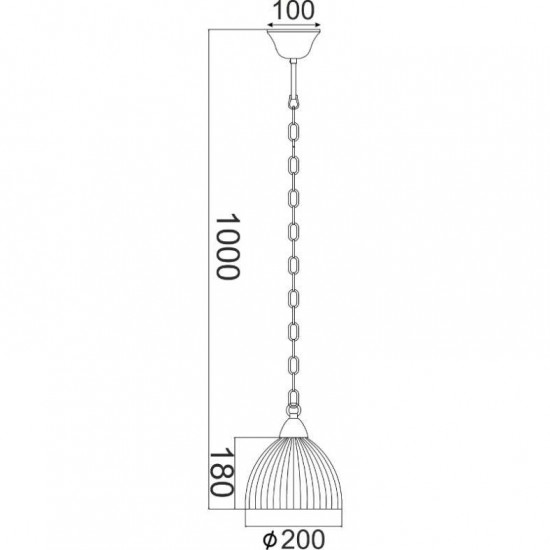 ΚΡΕΜΑΣΤΟ ΡΙΓΩΤΟ ΓΥΑΛΙ Φ20CM 1ΧΕ27