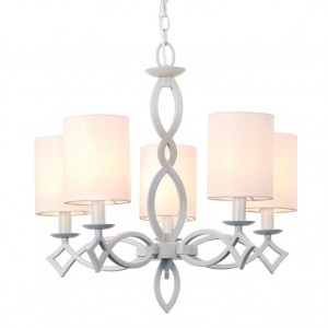 ΚΡΕΜΑΣΤΟ Φ/Σ 5XE14 ΓΚΡΙ ΜΕΤΑΛΛΟ-ΚΡΕΜ ΑΜΠΑΖΟΥΡ Φ55cm