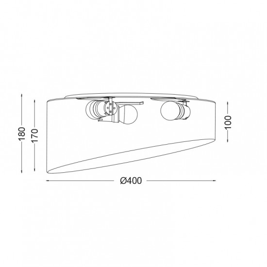 ΦΩΤΙΣΤΙΚΟ ΟΡΟΦΗΣ 3ΦΩΤΟ ΥΦΑΣΜΑ ΚΑΦΕ Φ40xΗ18CM