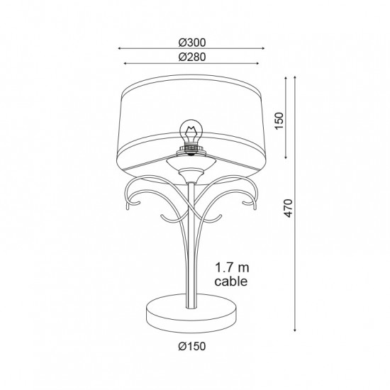 ΠΟΡΤΑΤΙΦ 1ΧΕ27 ΜΕΤΑΛΛΙΚΟ ΚΑΦΕ+ΜΠΕΖ ΑΜΠΑΖΟΥΡ Φ30ΧH45CM