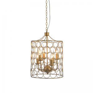 CAGE 2 ΚΡΕΜΑΣΤΟ 6ΦΩΤΟ ΦΩΤΙΣΤΙΚΟ ΜΕΤΑΛΛΟ ΧΡΥΣΟ Φ35xH150CM