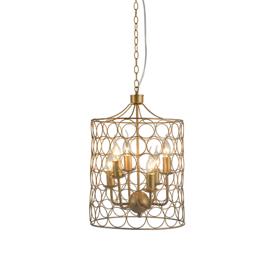 CAGE 2 ΚΡΕΜΑΣΤΟ 6ΦΩΤΟ ΦΩΤΙΣΤΙΚΟ ΜΕΤΑΛΛΟ ΧΡΥΣΟ Φ35xH150CM