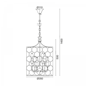 CAGE 2 ΚΡΕΜΑΣΤΟ 6ΦΩΤΟ ΦΩΤΙΣΤΙΚΟ ΜΕΤΑΛΛΟ ΧΡΥΣΟ Φ35xH150CM
