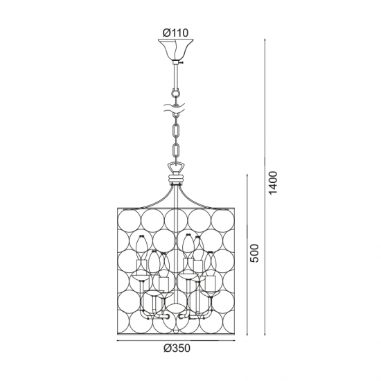 CAGE 2 ΚΡΕΜΑΣΤΟ 6ΦΩΤΟ ΦΩΤΙΣΤΙΚΟ ΜΕΤΑΛΛΟ ΧΡΥΣΟ Φ35xH150CM
