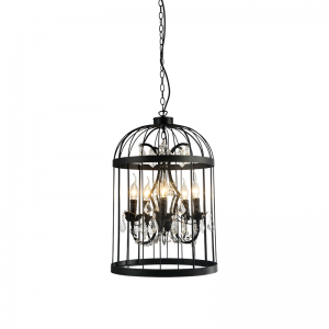 CAGE ΚΡΕΜΑΣΤΟ 5ΦΩΤΟ ΦΩΤΙΣΤΙΚΟ ΜΕΤΑΛΛΟ ΜΑΥΡΟ Φ40xH150CM