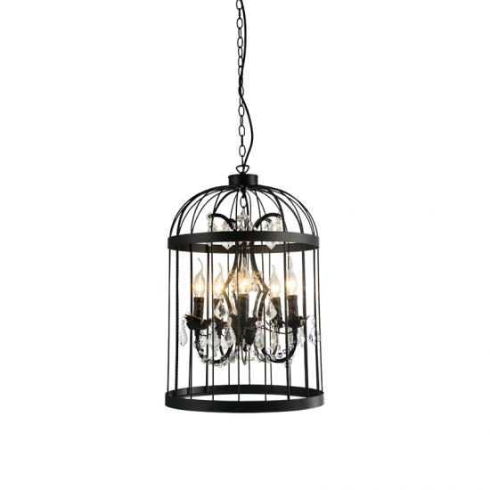 CAGE ΚΡΕΜΑΣΤΟ 5ΦΩΤΟ ΦΩΤΙΣΤΙΚΟ ΜΕΤΑΛΛΟ ΜΑΥΡΟ Φ40xH150CM