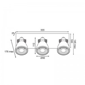 ΕΠΙΤΟΙΧΟ Φ/Σ 3ΧGU10 ΛΕΥΚΟ TERRAZZO 36X15X18CM DINO