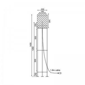 ΕΠΙΔΑΠΕΔΙΟ Φ/Σ 1ΧΕ27 ΜΠΑΜΠΟΥ D23XH145CM