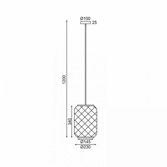 ΚΡΕΜΑΣΤΟ Φ/Σ 1ΧΕ27 ΜΠΑΜΠΟΥ D23XH120CM