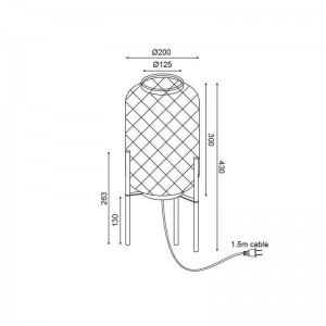 ΕΠΙΤΡΑΠΕΖΙΟ Φ/Σ 1ΧΕ27 ΜΠΑΜΠΟΥ D20XH43CM