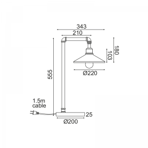 ADIOS ΕΠΙΤΡΑΠΕΖΙΟ ΦΩΤΙΣΤΙΚΟ 1ΦΩΤΟ ΜΕΤΑΛΛΟ ΜΑΥΡΟ 34x22xH56cm