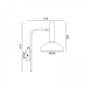 SILIA ΕΠΙΤΟΙΧΙΟ ΦΩΤΙΣΤΙΚΟ 1ΦΩΤΟ ΜΕΤΑΛΛΟ ΧΡΥΣΟ 32x20x41CM
