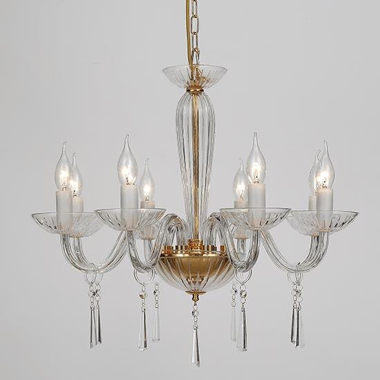 ΚΡΕΜΑΣΤΟ Φ/Σ 8ΧΕ14 ΔΙΑΦΑΝΟ ΚΡΥΣΤΑΛΛΟ+ΧΡΥΣΟ ΜΕΤΑΛΛΟ Φ60ΧΗ181CM