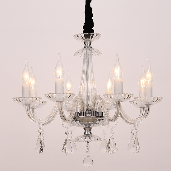 ΚΡΕΜΑΣΤΟ Φ/Σ 8ΧΕ14 ΔΙΑΦΑΝΟ ΚΡΥΣΤΑΛΛΟ+ΧΡΩΜΙΟ ΜΕΤΑΛΛΟ Φ59ΧΗ178CM