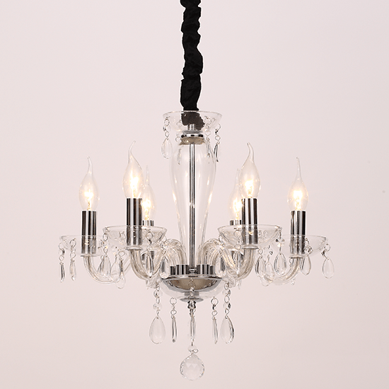 ΚΡΕΜΑΣΤΟ Φ/Σ 6ΧΕ14 ΔΙΑΦΑΝΟ ΚΡΥΣΤΑΛΛΟ+ΧΡΩΜΙΟ ΜΕΤΑΛΛΟ Φ45ΧΗ168CM