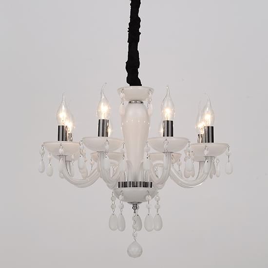 ΚΡΕΜΑΣΤΟ Φ/Σ 8ΧΕ14 ΛΕΥΚΟ ΚΡΥΣΤΑΛΛΟ+ΧΡΩΜΙΟ ΜΕΤΑΛΛΟ Φ49ΧΗ168CM