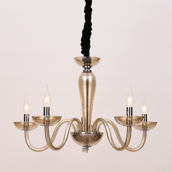 ΚΡΕΜΑΣΤΟ Φ/Σ 5ΧΕ14 COGNAC ΚΡΥΣΤΑΛΛΟ+ΧΡΩΜΙΟ ΜΕΤΑΛΛΟ Φ69ΧΗ168CM