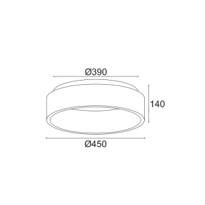 DIAS ΦΩΤΙΣΤΙΚΟ ΟΡΟΦΗΣ LED ΜΕΤΑΛΛΟ ΛΕΥΚΟ D45xH14CM