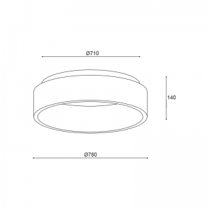 DIAS ΦΩΤΙΣΤΙΚΟ ΟΡΟΦΗΣ LED ΜΕΤΑΛΛΟ ΜΑΥΡΟ D78xH14cm