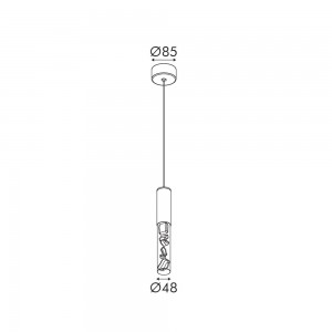 Κρεμαστό Φωτιστικό Λευκό LED με Ρυθμιζόμενο Λευκό Φως 5x5x150εκ.