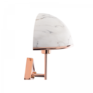 MARBLE ΑΠΛΙΚΑ ΜΟΝΟΦΩΤΗ ΜΕΤΑΛΛΟ ΛΕΥΚΟ Φ21xH38cm