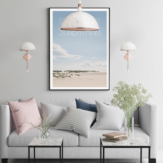 MARBLE ΑΠΛΙΚΑ ΜΟΝΟΦΩΤΗ ΜΕΤΑΛΛΟ ΛΕΥΚΟ Φ21xH38cm