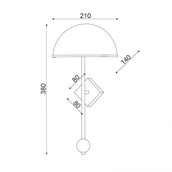 MARBLE ΑΠΛΙΚΑ ΜΟΝΟΦΩΤΗ ΜΕΤΑΛΛΟ ΛΕΥΚΟ Φ21xH38cm