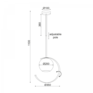 CINDI ΚΡΕΜΑΣΤΟ ΜΟΝΟΦΩΤΟ ΦΩΤΙΣΤΙΚΟ ΜΕΤΑΛΛΟ ΧΡΥΣΟ Φ35xΗ100CM