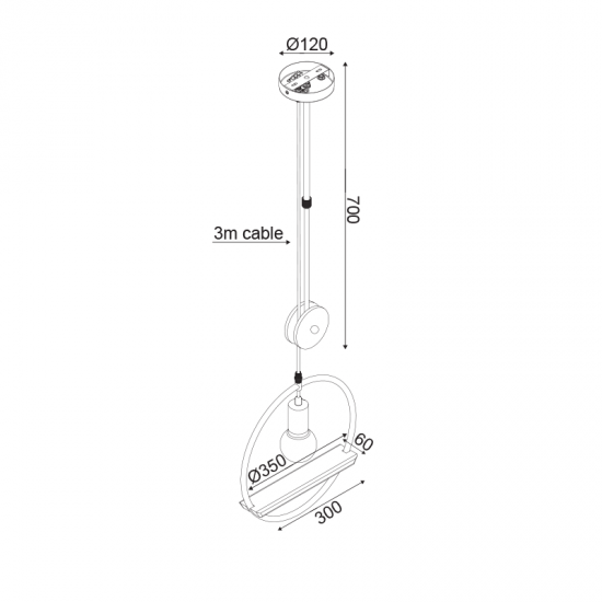 BAM ΚΡΕΜΑΣΤΟ ΜΟΝΟΦΩΤΟ ΦΩΤΙΣΤΙΚΟ ΜΕΤΑΛΛΟ ΜΑΥΡΟ Φ35