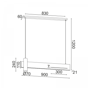 ΚΡΕΜΑΣΤΟ ΦΩΤΙΣΤΙΚΟ ΡΑΓΑ ΜΑΡΜΑΡΟ ΜΑΥΡΟ 90x7xΗ120cm