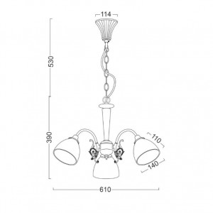 ΚΡΕΜΑΣΤΟ Φ/Σ 3XE14 ΠΑΤΙΝΑ – ΛΕΥΚΟ ΓΥΑΛΙ Φ61cm