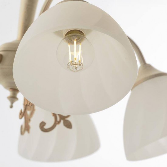 ΚΡΕΜΑΣΤΟ Φ/Σ 5XE14 ΠΑΤΙΝΑ – ΛΕΥΚΟ ΓΥΑΛΙ Φ61cm