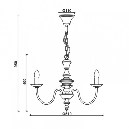 ΚΡΕΜΑΣΤΟ Φ/Σ 3ΧΕ14 ΜΕΤΑΛΛΙΚΟ ΠΑΤΙΝΑ ΠΡΑΣΙΝΟ Φ51ΧΗ95CM