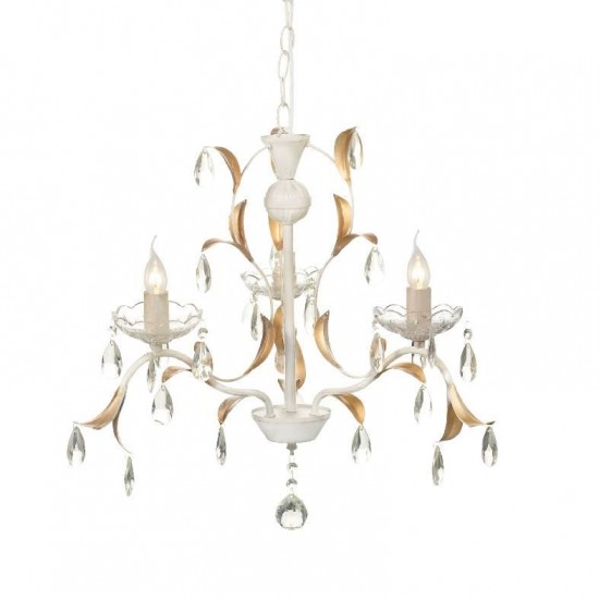 ΚΡΕΜΑΣΤΟ Φ/Σ 3ΧΕ14 ΜΕΤΑΛΛΙΚΟ ΠΑΤΙΝΑ ΛΕΥΚΟ ΧΡΥΣΟ+ΚΡΥΣΤΑΛΛΑ Φ6