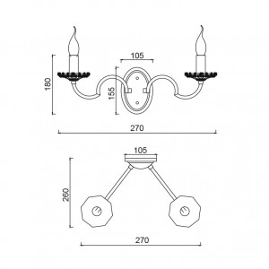 ΕΠΙΤΟΙΧΙΟ 2ΧΕ14 ΜΕΤΑΛΛΟ ΠΑΤΙΝΑ ΛΕΥΚΟ ΧΡΥΣΟ+ΚΡΥΣΤΑΛΛΟ 38Χ23Χ20CM GEISHA