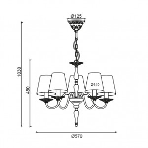 ΚΡΕΜΑΣΤΟ 5ΧΕ14 ΜΕΤΑΛ ΠΑΤΙΝΑ ΛΕΥΚΟ/ΜΑΥΡΟ+ΑΜΠΑΖΟΥΡ Φ57ΧΗ103CM