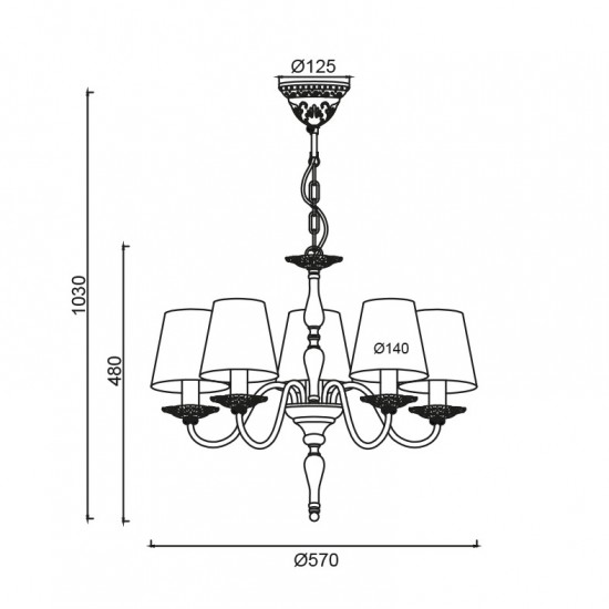 ΚΡΕΜΑΣΤΟ 5ΧΕ14 ΜΕΤΑΛ ΠΑΤΙΝΑ ΛΕΥΚΟ/ΜΑΥΡΟ+ΑΜΠΑΖΟΥΡ Φ57ΧΗ103CM