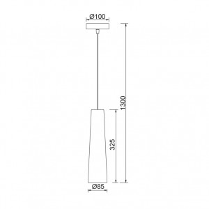 ΚΡΕΜΑΣΤΟ Φ/Σ 1ΧΕ27 ΛΕΥΚΟ ΓΥΑΛΙ+ΜΕΤΑΛΛΟ Φ10ΧΗ130CM