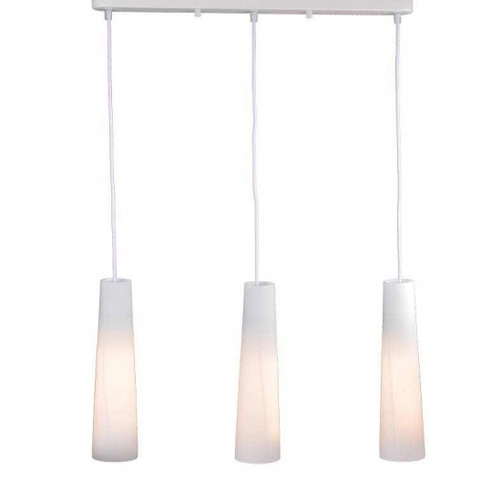 ΚΡΕΜΑΣΤΟ Φ/Σ 3ΧΕ27 ΡΑΓΑ ΛΕΥΚΟ ΓΥΑΛΙ+ΜΕΤΑΛΛΟ 59Χ8,5ΧΗ130CM