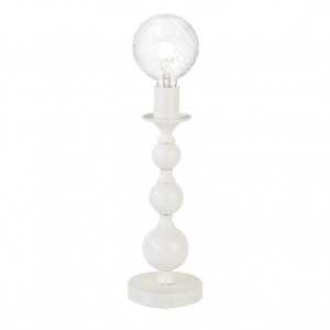 ΕΠΙΤΡΑΠΕΖΙΟ Φ/Σ 1ΧΕ27 ΜΕΤΑΛΛΙΚΟ ΛΕΥΚΟ Φ13ΧΗ35CM